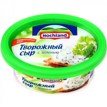 Творожный сыр Hochland с зеленью ванночка 140 гр