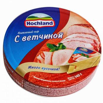 Сыр плавленый Hochland с Ветчиной круг 140 гр