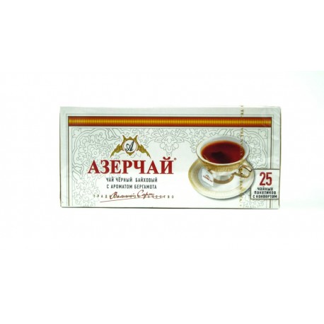 Чай Азерчай черный с бергамотом 25 пакетов.