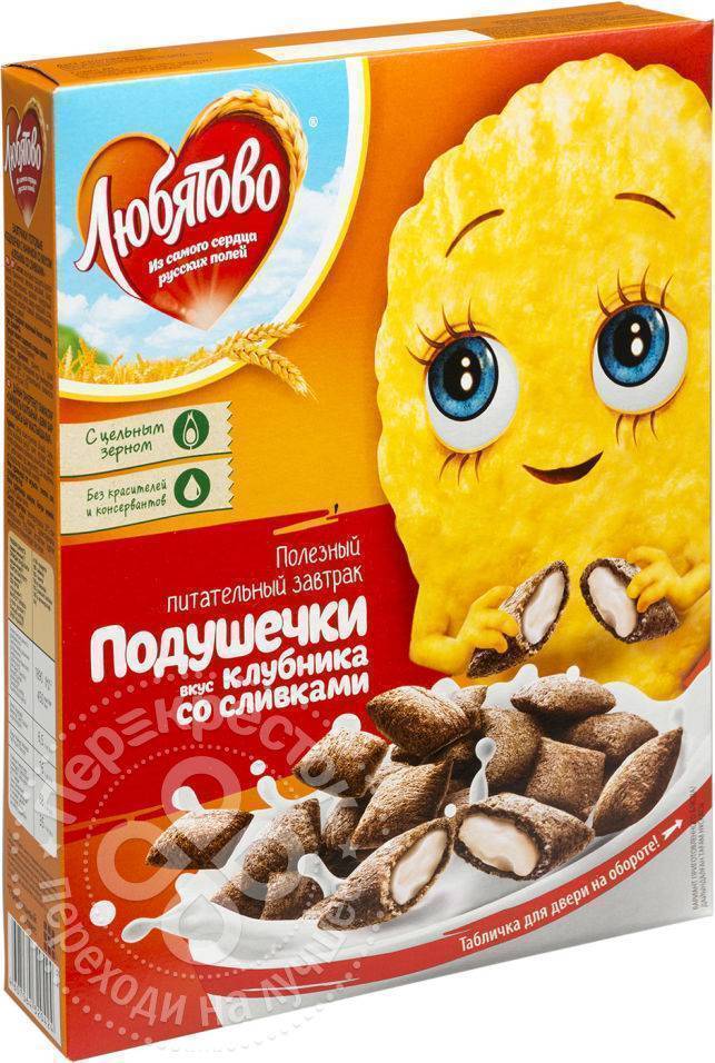 Сухой Завтрак Подушечки Любятово с Шоколадной начинкой 250 гр