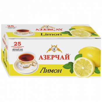 Чай Азерчай Лимон 25 пакетов.