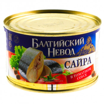 Сайра в томатном соусе Балтийский невод ж/б 240 гр.